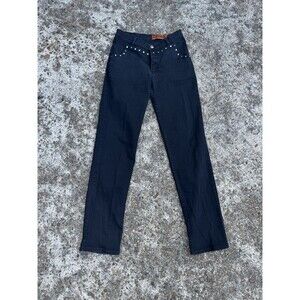 Vintage Lawman Women’s Western High Waisted Black Denim Jeans Size 9 Studded